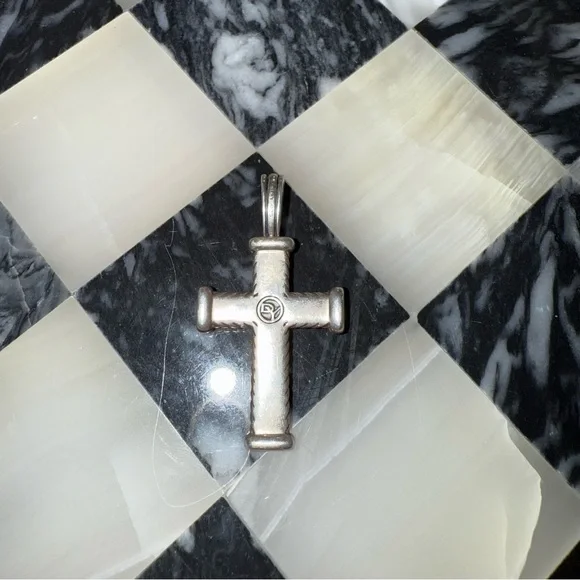 Authentic Sterling Silver and Black Diamond Cross Pendant ONLY - Picture 4 of 10